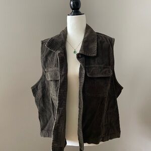 Dark Brown Corduroy Vest